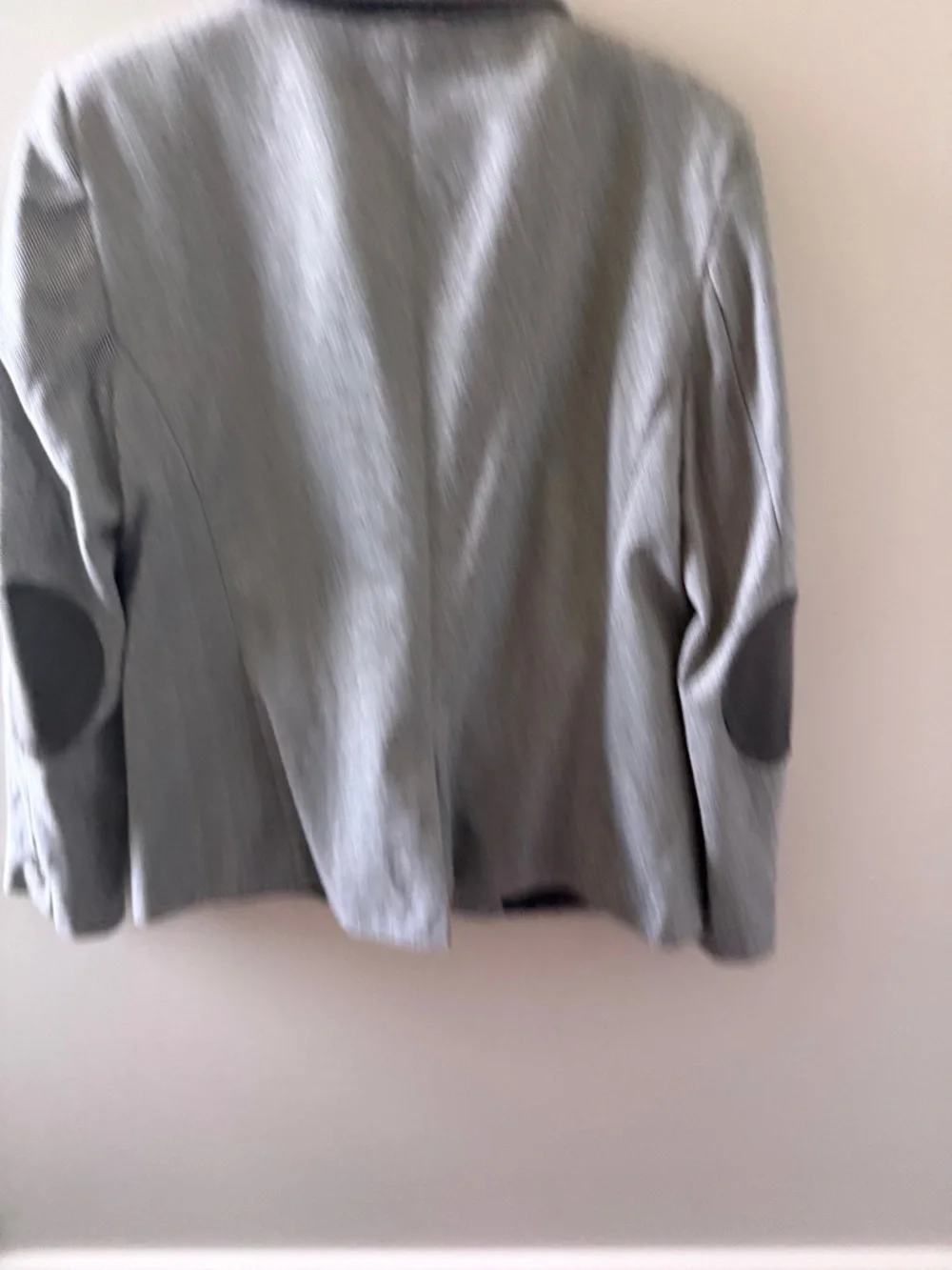LOFT Light Gray Herringbone Single-Button Blazer - Picture 9 of 9